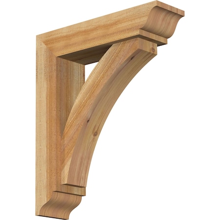 Thorton Traditional Rough Sawn Bracket W/ Offset Brace, Western Red Cedar, 6W X 22D X 26H